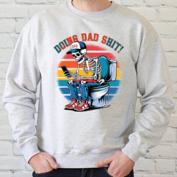 Doing Dad Stuff NEW Father's Day grey crewneck sweatshirt - Picture 1 of 2